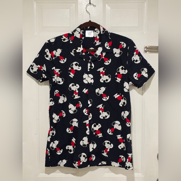 Peanuts Joe Cool Snoopy Short Sleeve Button Up Multicolor Men's Size S - Picture 1 of 5